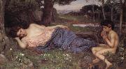 John William Waterhouse Listening to My Sweet Piping France oil painting artist